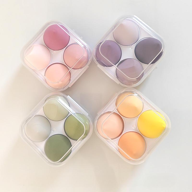 4pcs Pro Makeup Sponges - Hypoallergenic Blending Tools for Liquid Foundation & Setting Powder, Latex-free Beauty Blenders with Ergonomic Design