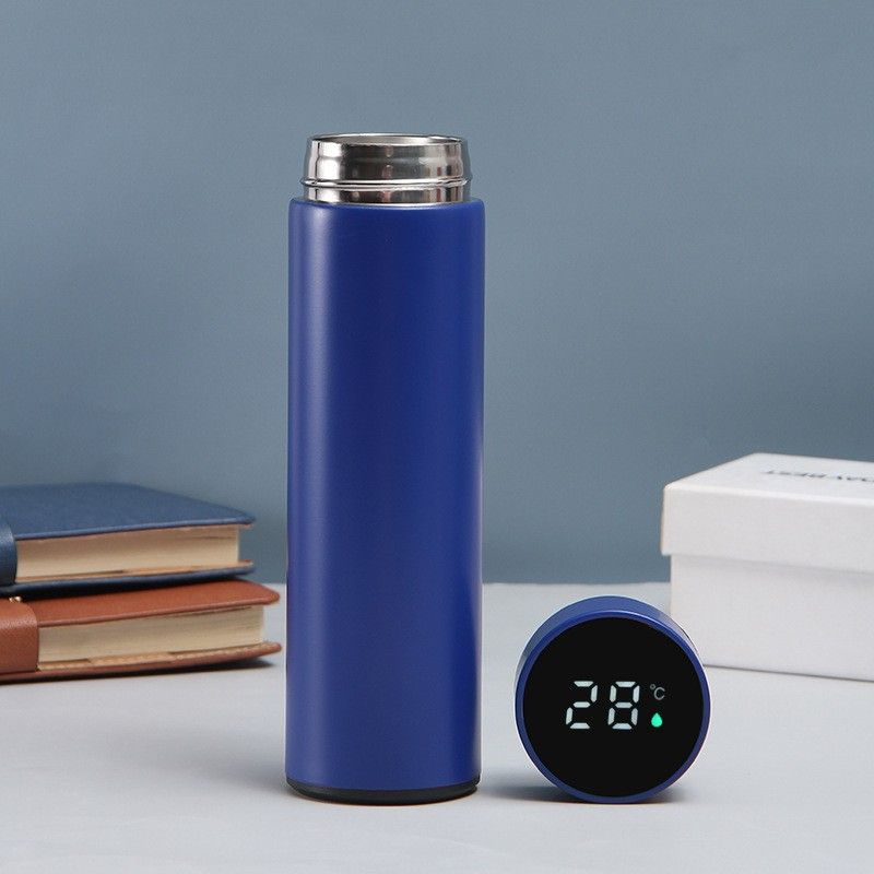 Smart Temperature Display Stainless Steel Vacuum Flask 500ml - 12H Insulation for Office/Travel