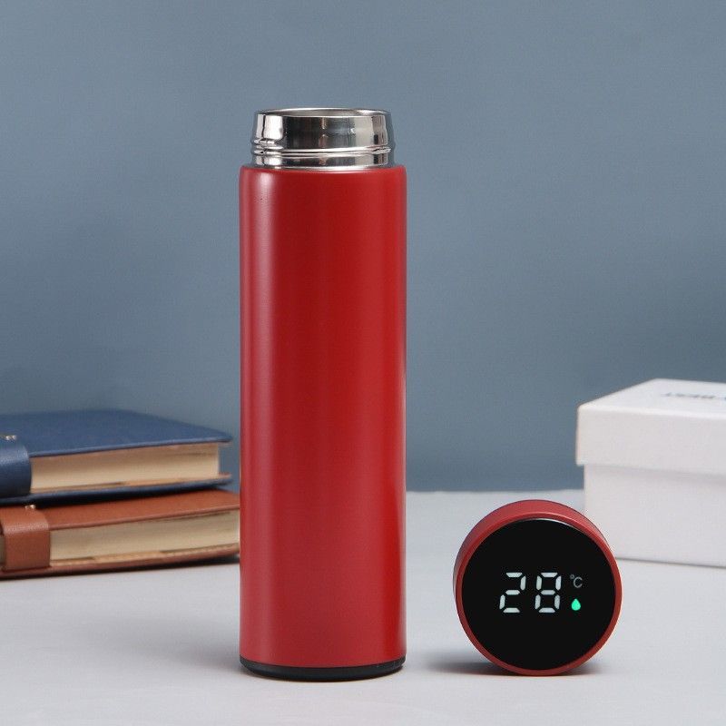 Smart Temperature Display Stainless Steel Vacuum Flask 500ml - 12H Insulation for Office/Travel