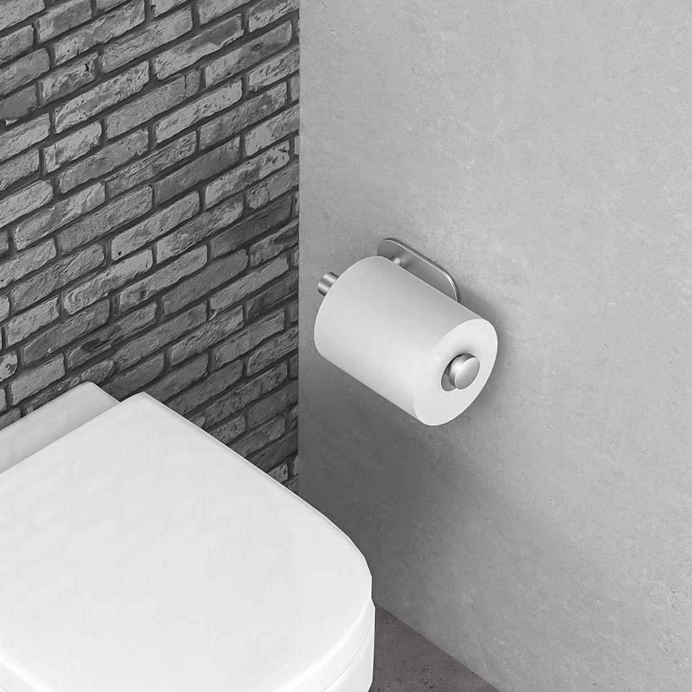 Paper Roll Holder Self Adhesive Wall Mount Toilet Roll Holder Stainless Steel Toilet Paper Hanger for Kitchen and Bathroom