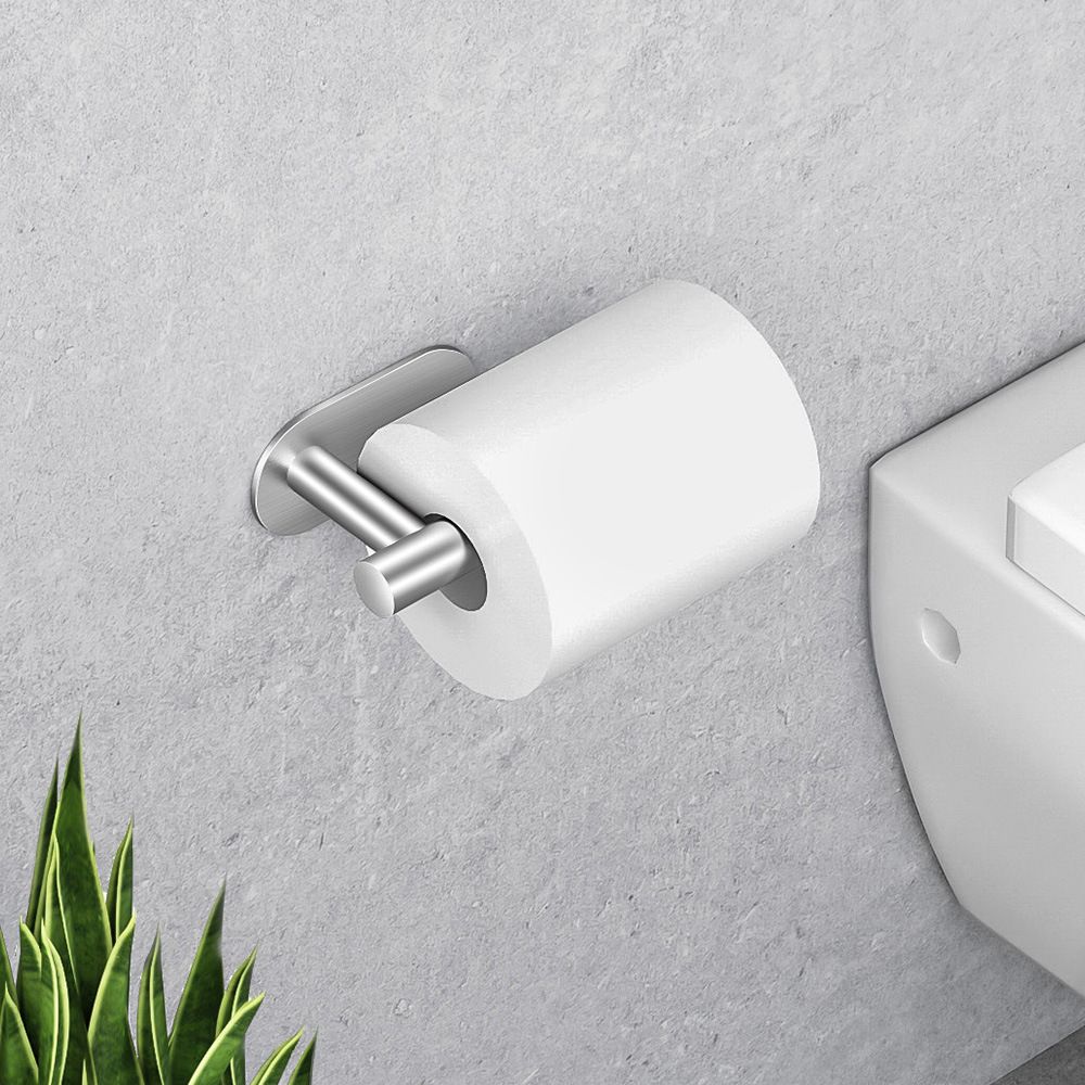 Paper Roll Holder Self Adhesive Wall Mount Toilet Roll Holder Stainless Steel Toilet Paper Hanger for Kitchen and Bathroom