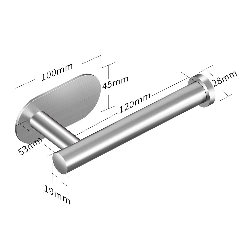 Paper Roll Holder Self Adhesive Wall Mount Toilet Roll Holder Stainless Steel Toilet Paper Hanger for Kitchen and Bathroom