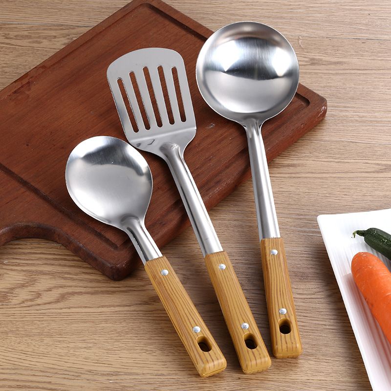 Stainless Steel Kitchen Utensil Set - 5 Pcs Cooking Spoons and Spatulas for Home Use, Durable and Heat-Resistant