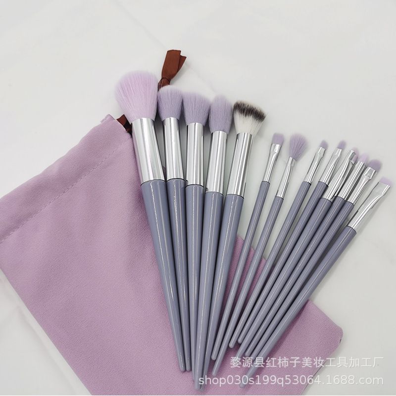 13-Piece Makeup Brush Set - Soft Face Powder Blush Foundation Concealer Highlighter Brushes Kit with Pouch