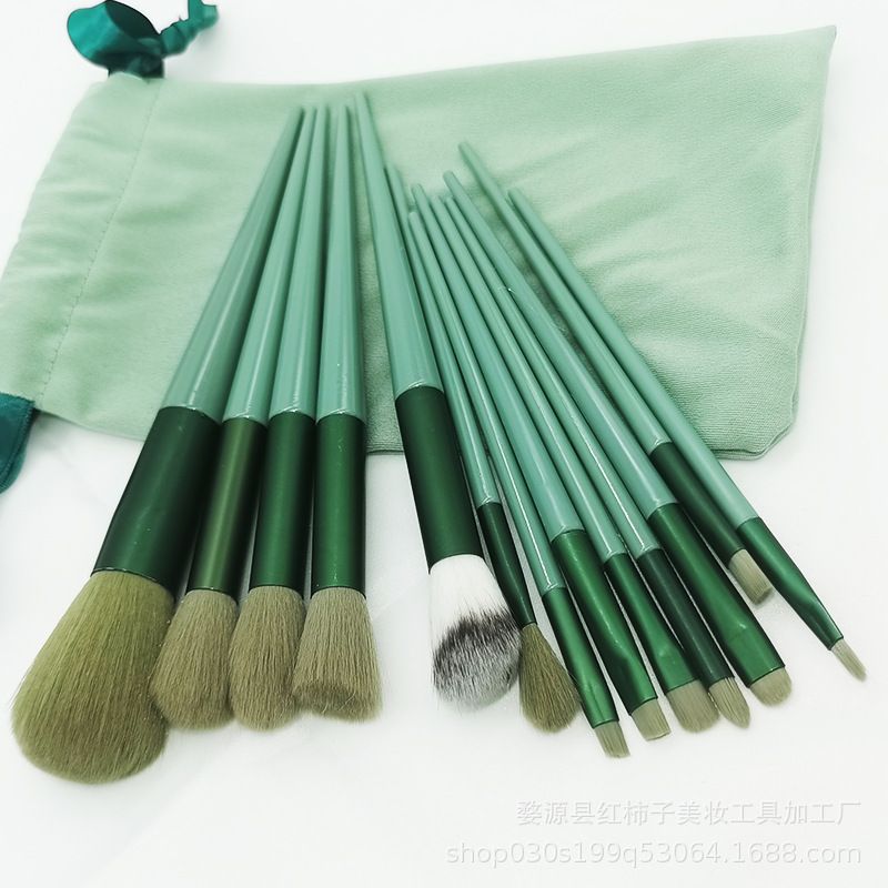 13-Piece Makeup Brush Set - Soft Face Powder Blush Foundation Concealer Highlighter Brushes Kit with Pouch