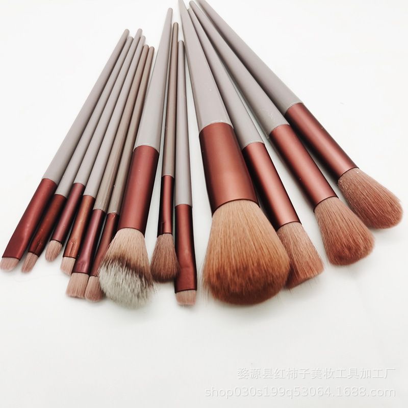 13-Piece Makeup Brush Set - Soft Face Powder Blush Foundation Concealer Highlighter Brushes Kit with Pouch