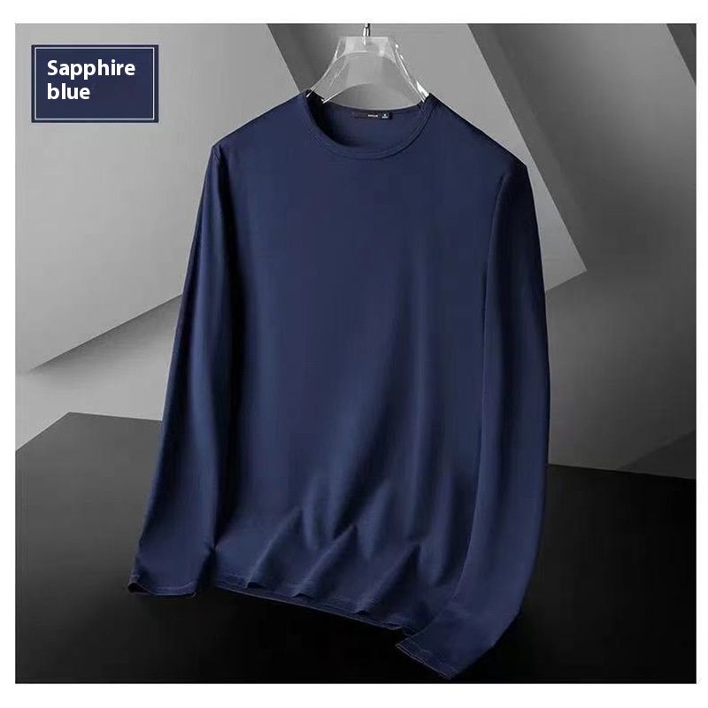 2024 Unisex Long Sleeve T-Shirt, Modal Blend, Slim Fit, Round Neck, Casual Basic Top