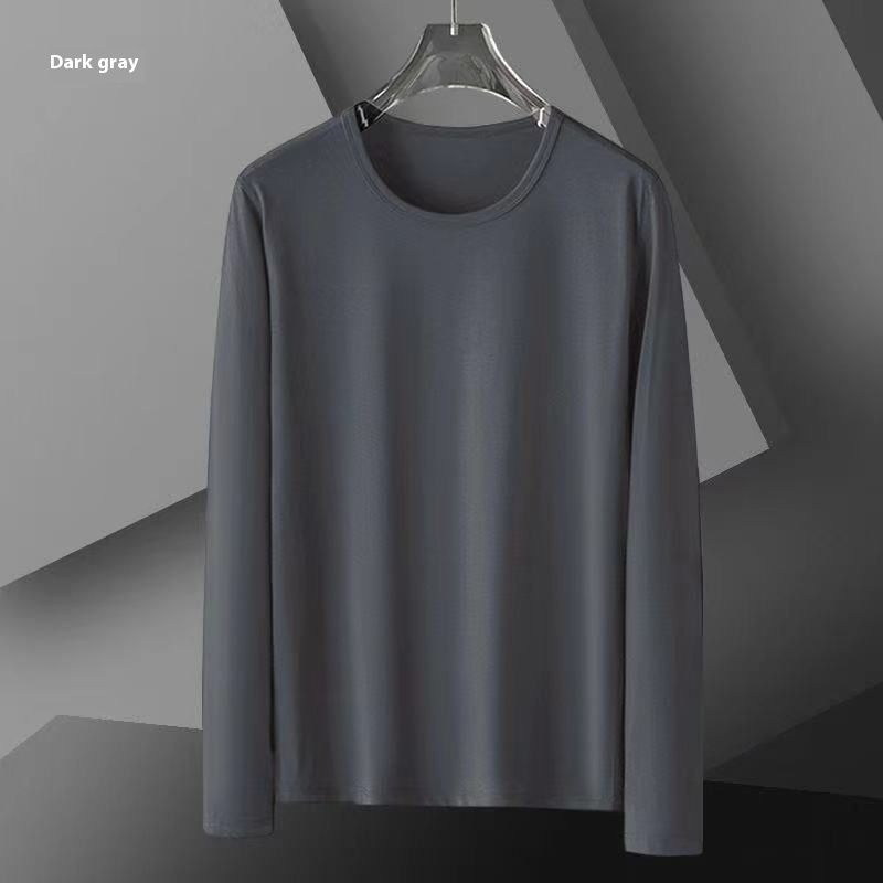 2024 Unisex Long Sleeve T-Shirt, Modal Blend, Slim Fit, Round Neck, Casual Basic Top