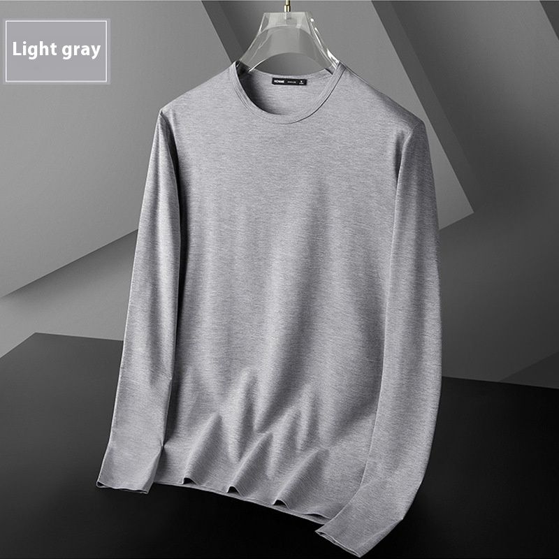 2024 Unisex Long Sleeve T-Shirt, Modal Blend, Slim Fit, Round Neck, Casual Basic Top