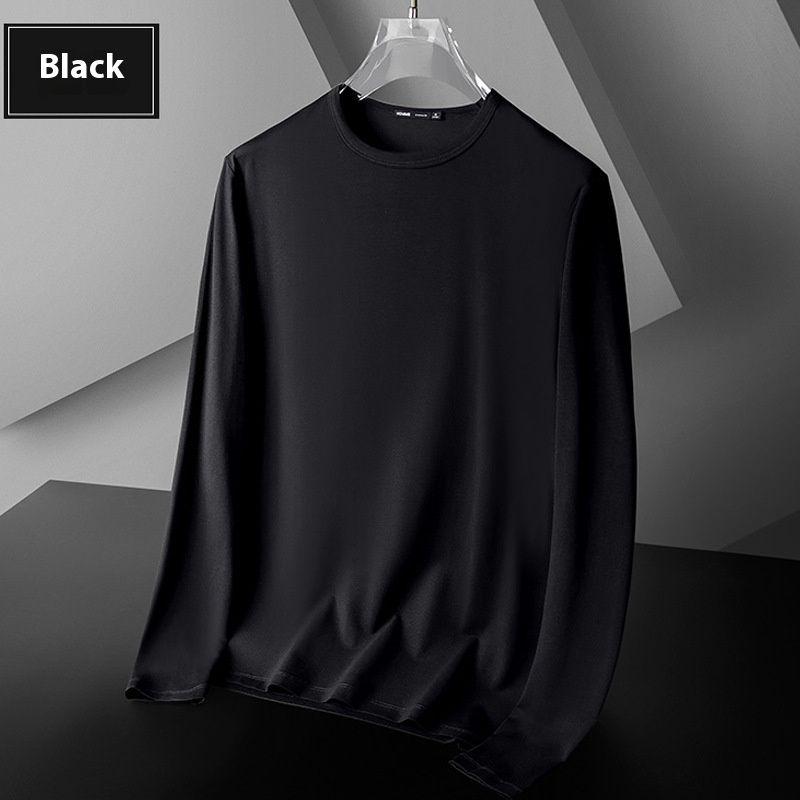 2024 Unisex Long Sleeve T-Shirt, Modal Blend, Slim Fit, Round Neck, Casual Basic Top