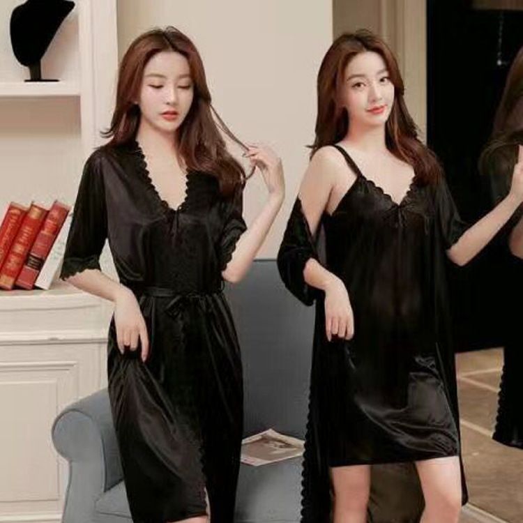 Plus Size Satin Pajama Set for Women - Breathable Sleepwear
