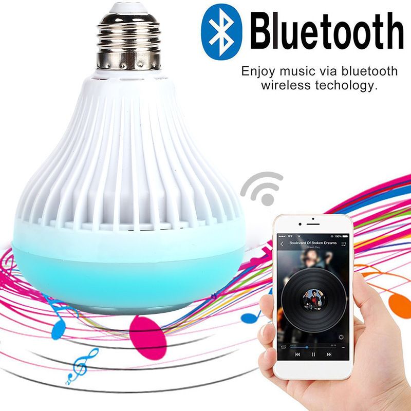 Multicolor Bluetooth LED Bulb with Speaker - Energy Saving Wireless Remote Control for Home Parties, Mood Lighting