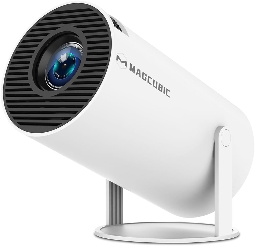 HY300PRO Mini Projector with WiFi and Bluetooth, 4K Support Smart Portable Projector Auto Keystone , Air Mouse Remote, Voice Control, 180 Degree Rotation, Home Video Proyector