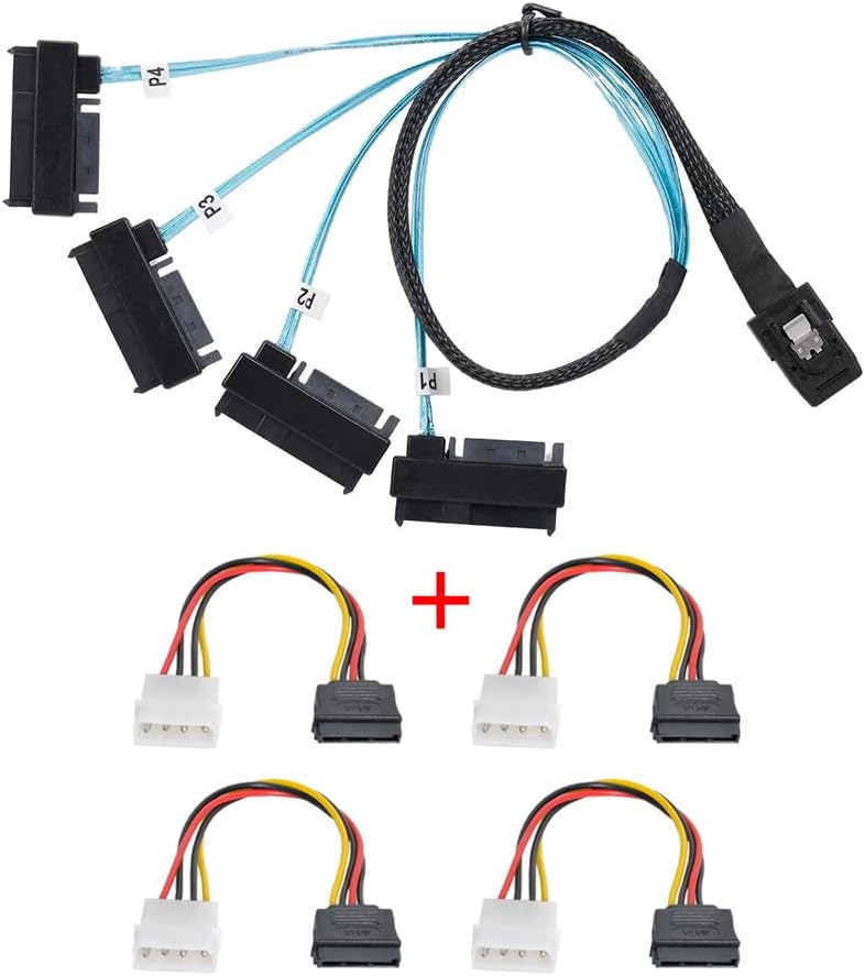 CY SFF-8482 SAS 29Pin to 7+15 22Pin SATA Hard Disk Drive Raid Adapter with SAS Controller Chipset and Power Port