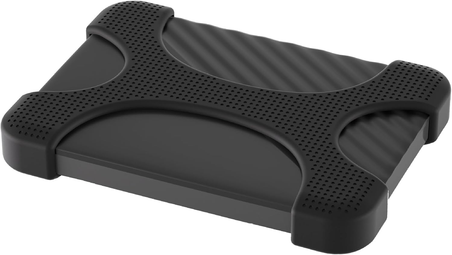 Lacdo Silicone Hard Drive Case for Seagate Portable/Game Drive, WD Elements/My Passport, Toshiba Canvio Basics/Flex Portable External Hard Drive 1TB 2TB 2.5 inch HDD Protective Cover Shockproof, Black
