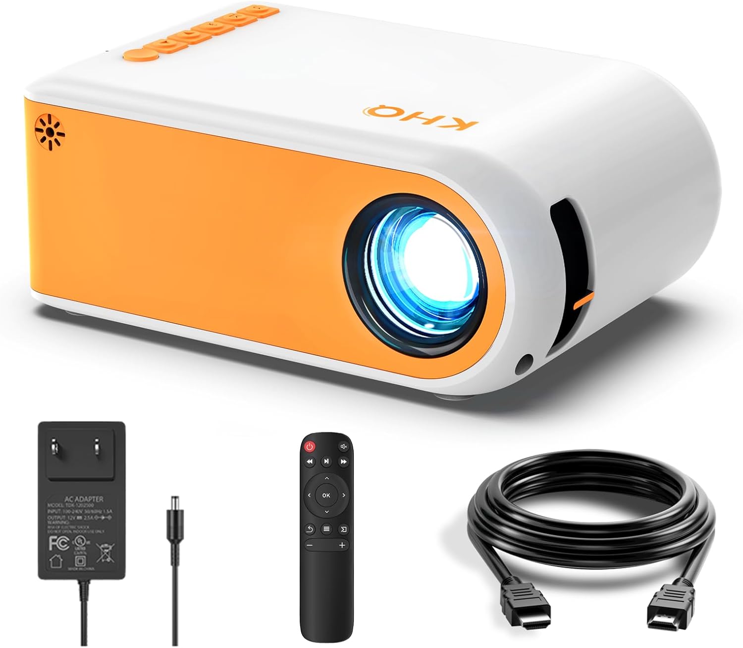 Mini Projector, Upgraded Portable Projector Support 1080P 170" Mini HD Movie Projector, Outdoor Projector with Stylish Streamlined Design, Compatible with Phone/ Tablet/ Laptop/ TV Stick/ PS4 Etc