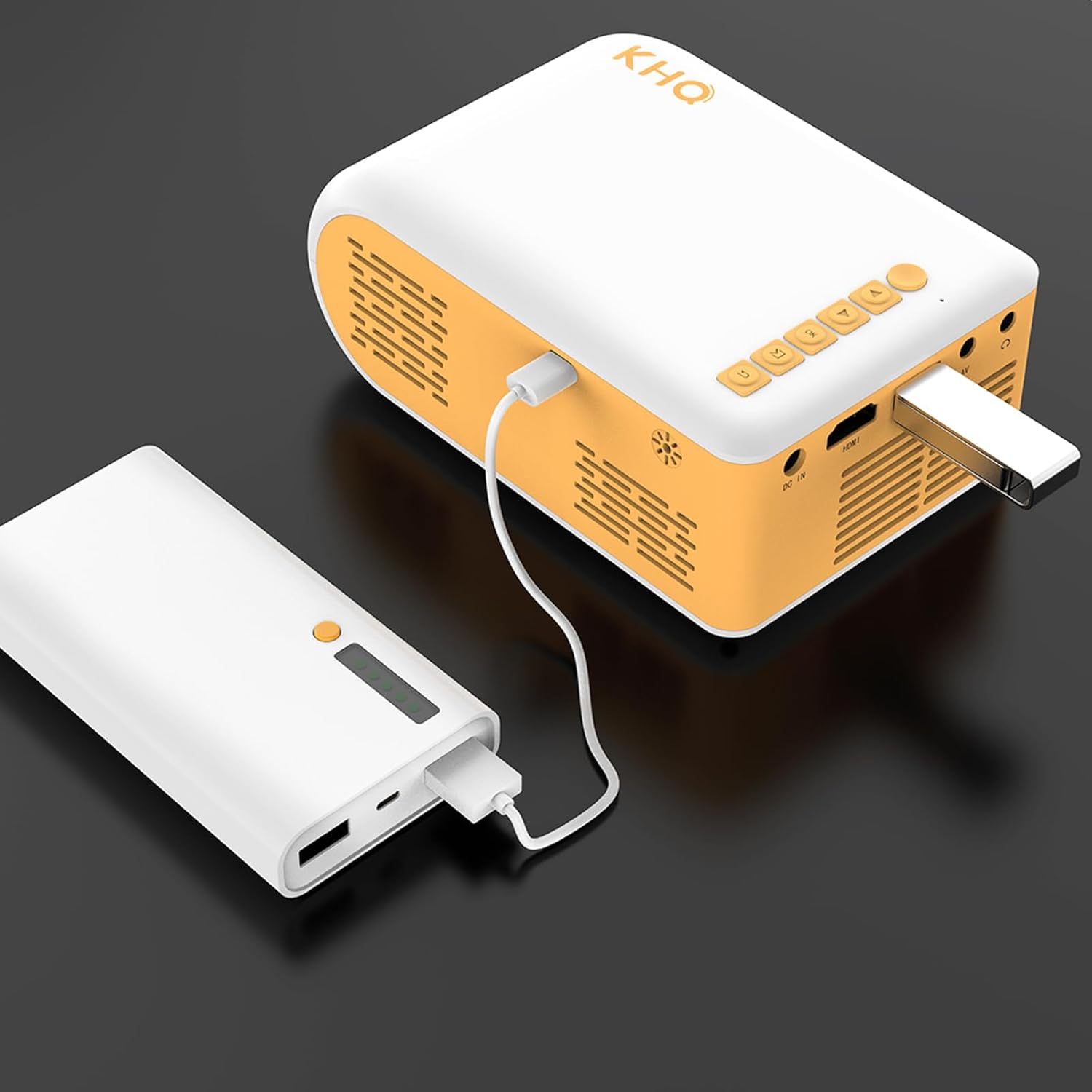 Mini Projector, Upgraded Portable Projector Support 1080P 170" Mini HD Movie Projector, Outdoor Projector with Stylish Streamlined Design, Compatible with Phone/ Tablet/ Laptop/ TV Stick/ PS4 Etc