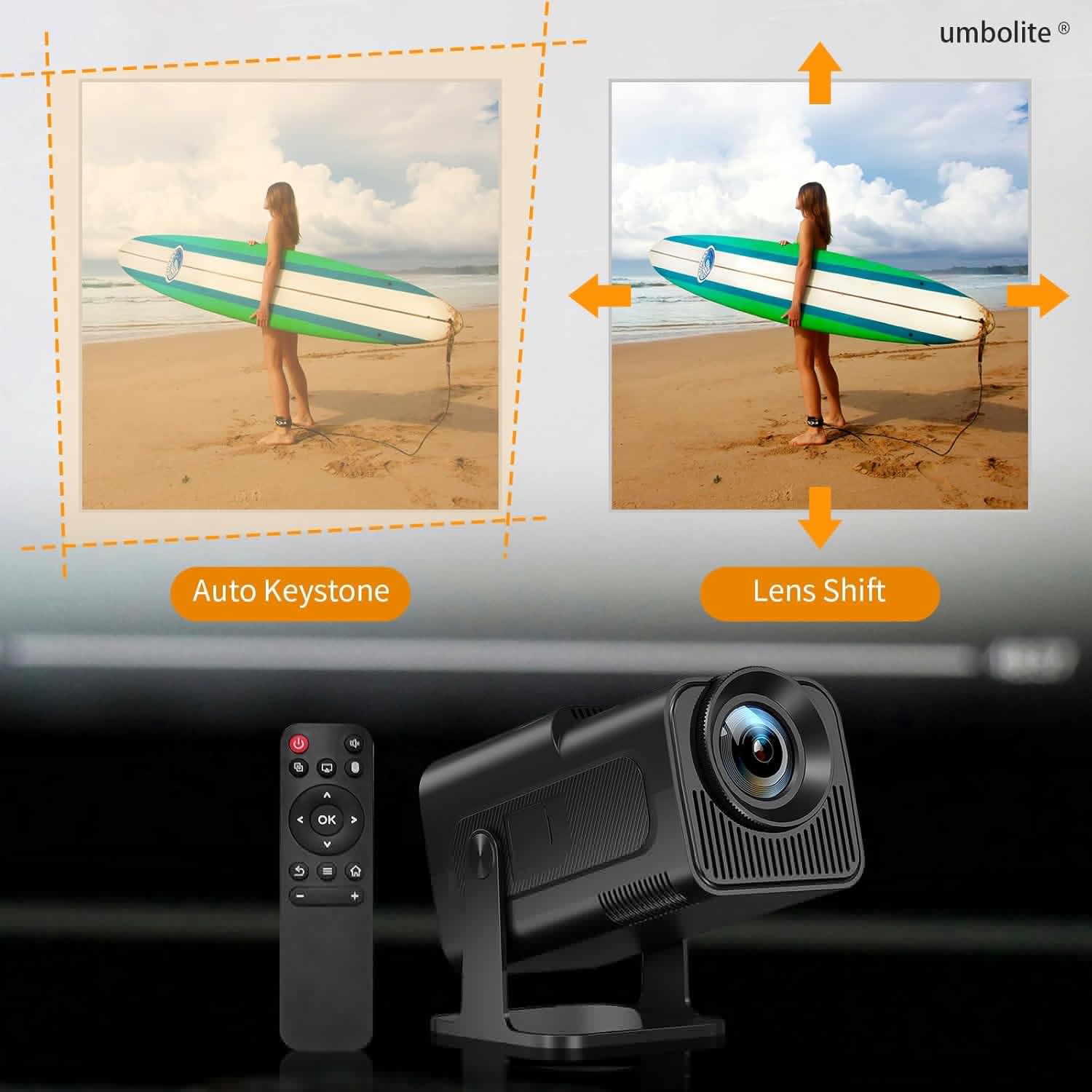 Mini Projector with WiFi and Bluetooth 150-Inch Portable Outdoor Projector 1080P 4K Support WiFi 6 Auto Keystone Smart Movie TV Projector for Bedroom