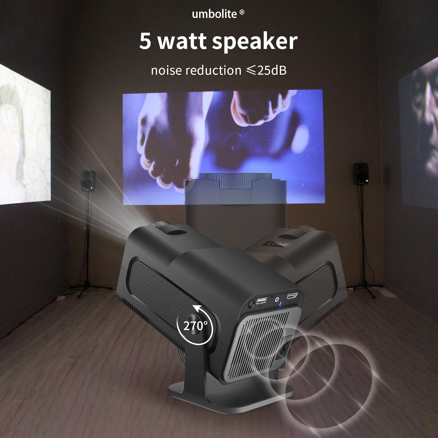 Mini Projector with WiFi and Bluetooth 150-Inch Portable Outdoor Projector 1080P 4K Support WiFi 6 Auto Keystone Smart Movie TV Projector for Bedroom