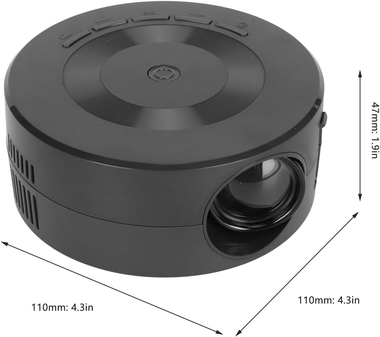 Mini Projector, 1080p Portable Small Video Projector Home Theater LED Movie Projector with Same Screen Function Built in Speaker for IOS for Android
