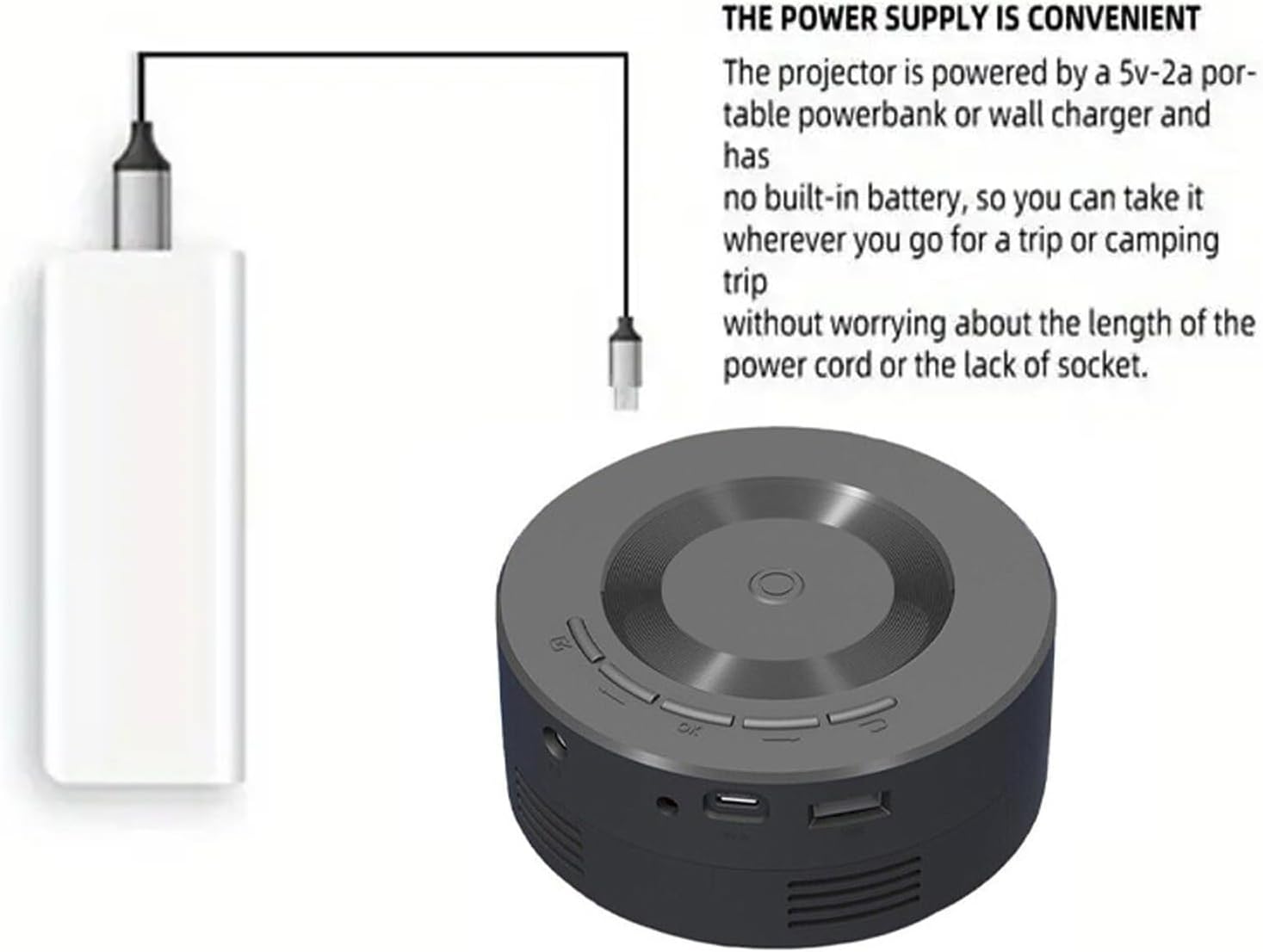 Mini Projector, 1080p Portable Small Video Projector Home Theater LED Movie Projector with Same Screen Function Built in Speaker for IOS for Android