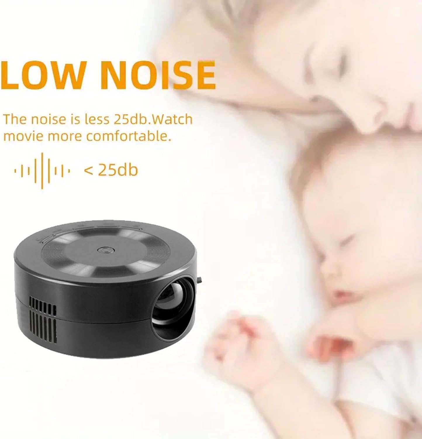 Mini Projector, 1080p Portable Small Video Projector Home Theater LED Movie Projector with Same Screen Function Built in Speaker for IOS for Android