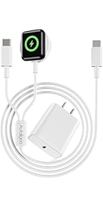 Upgraded 3 in 2 Multi Charging Cable for Apple Watch Charger iWatch Travel Essentials Multi Fast Charging Cable Compatible with iWatch Ultra/SE/10/9/8/7/6/5/4/3/2/1,iPhone16/15/14/13/Galaxy S24 [4FT]
