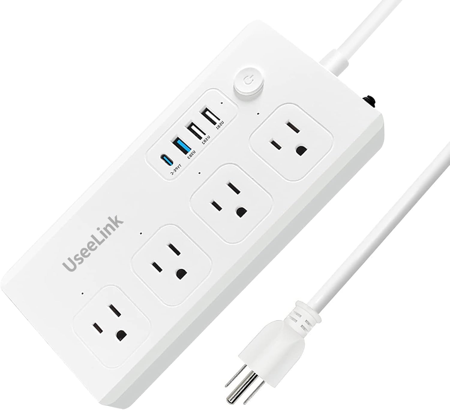 WiFi Smart Power Strip,Surge Protector with 3 USB Ports 1 Type C (PD 20W) & 4 AC Outlets Compatible with Alexa, Google Assistant Voice Control, No Hub Required White