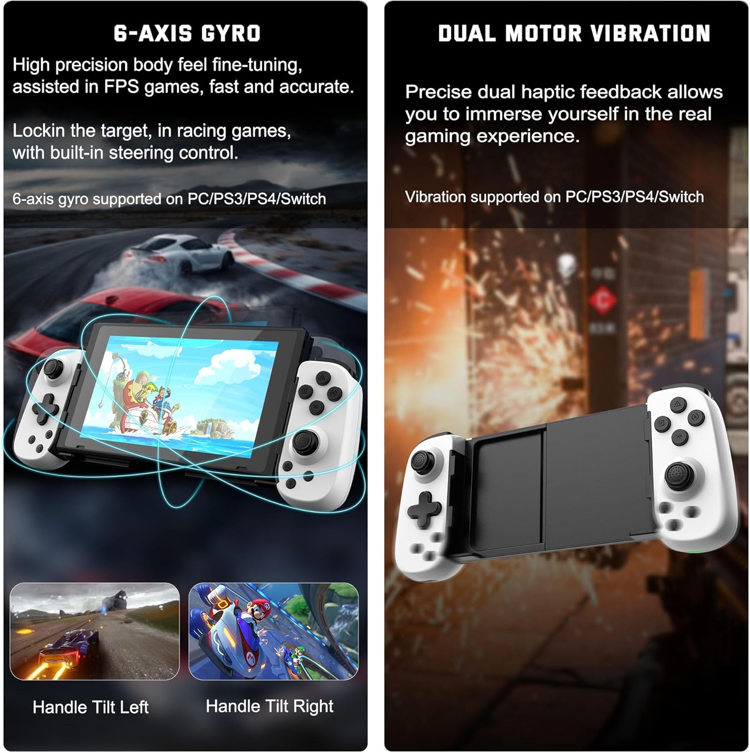 Wireless Phone Controller for iPhone/Android, Mobile Game Controller with Hall Joystick Suitable for Xbox Cloud Gaming, PS Remote Play, Steam Link, Call of Duty & More