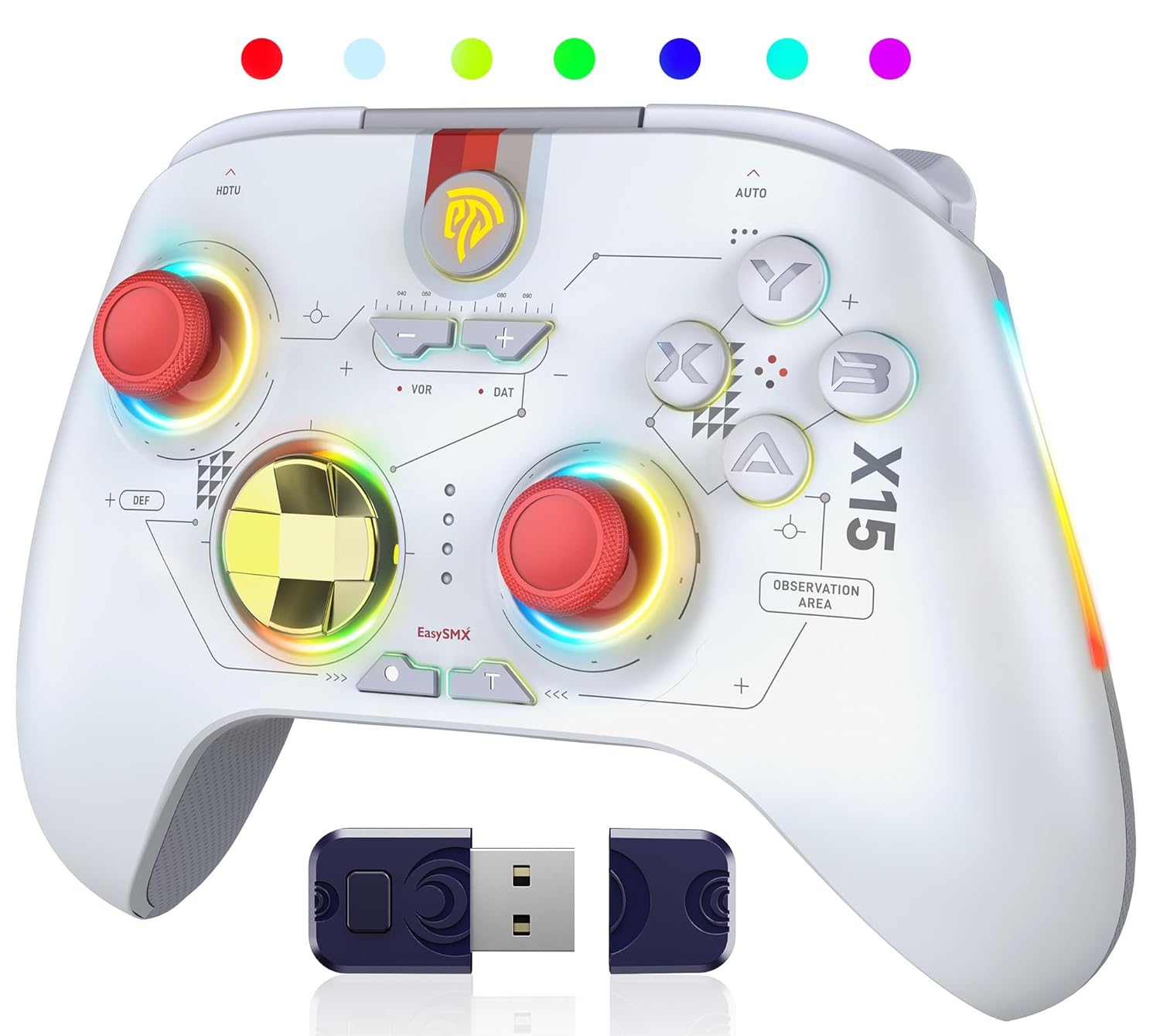 Switch PC Controller - Enhanced Wireless Bluetooth Controller with Hall Joysticks/Hall Triggers/RGB Lighting - No Stick Drift, No Dead Zone - Work for Windows PC, Android, Steam and Switch