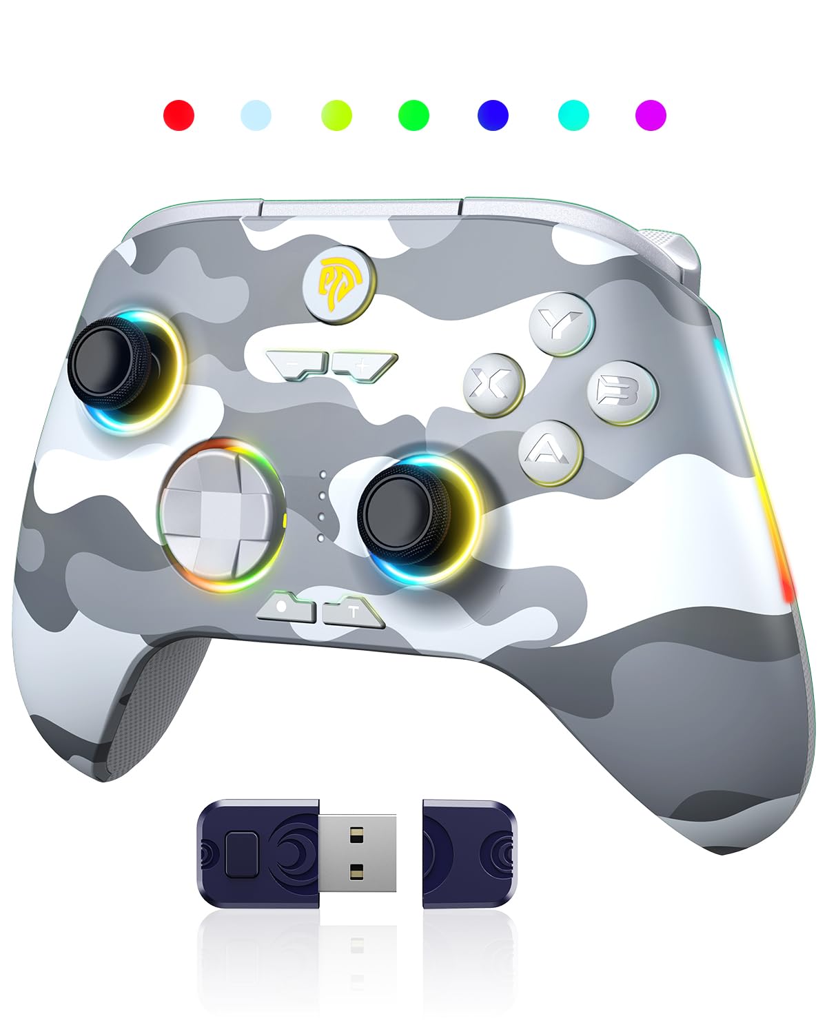 Switch PC Controller - Enhanced Wireless Bluetooth Controller with Hall Joysticks/Hall Triggers/RGB Lighting - No Stick Drift, No Dead Zone - Work for Windows PC, Android, Steam and Switch