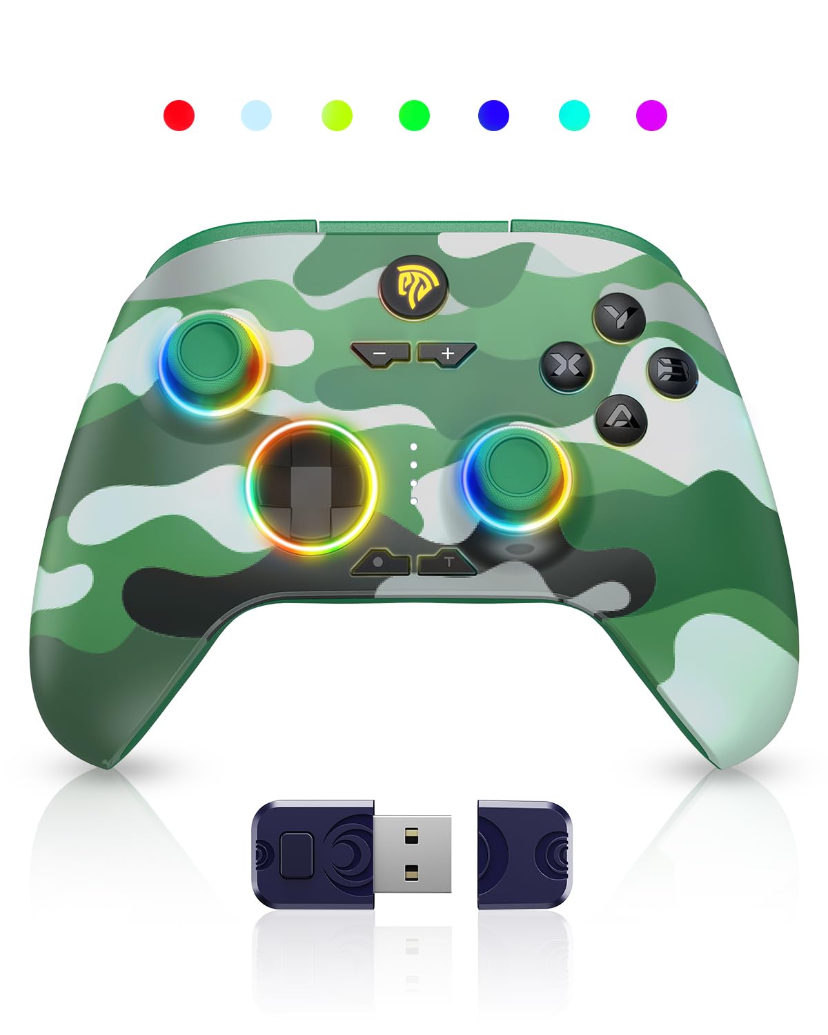 Switch PC Controller - Enhanced Wireless Bluetooth Controller with Hall Joysticks/Hall Triggers/RGB Lighting - No Stick Drift, No Dead Zone - Work for Windows PC, Android, Steam and Switch