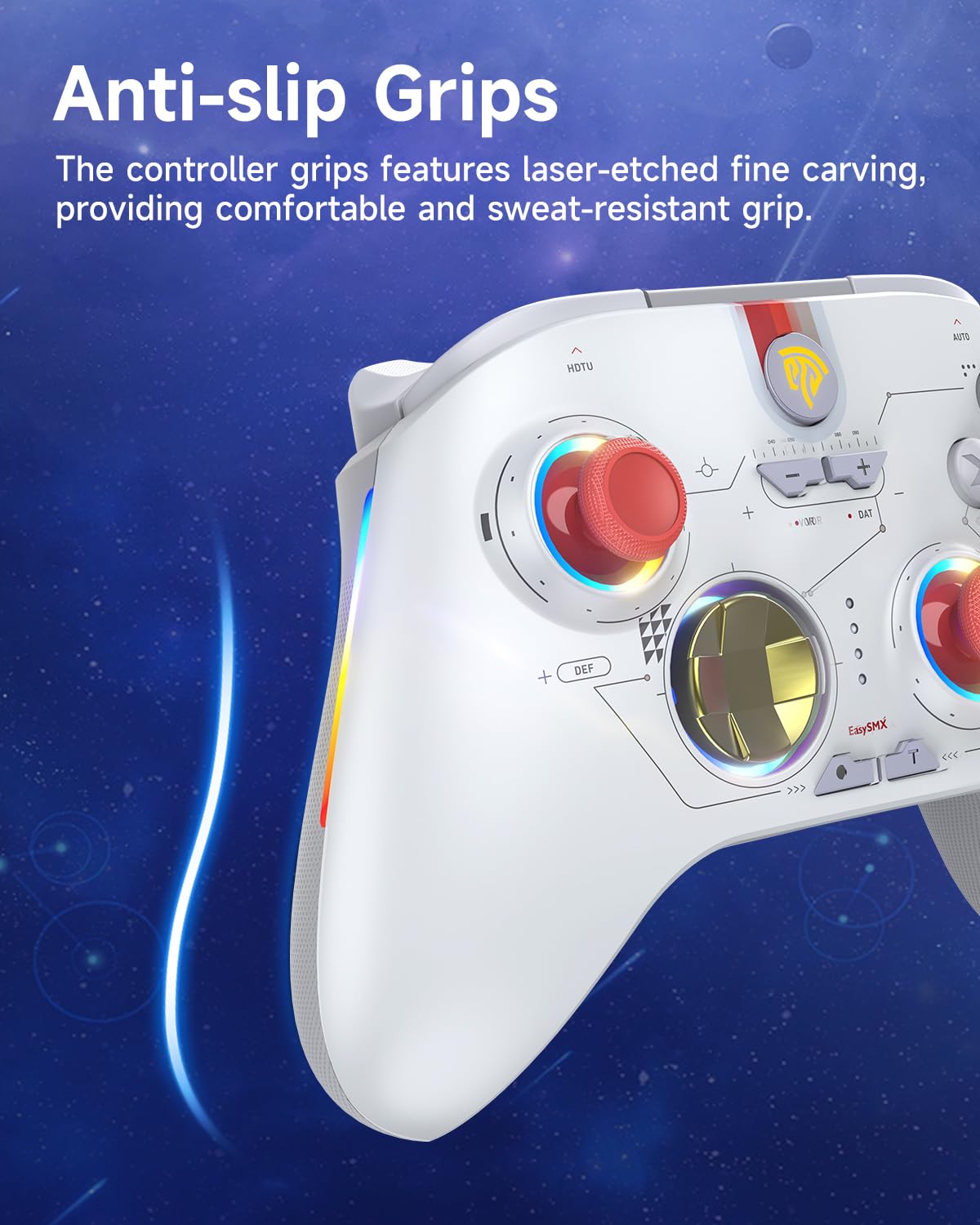 Switch PC Controller - Enhanced Wireless Bluetooth Controller with Hall Joysticks/Hall Triggers/RGB Lighting - No Stick Drift, No Dead Zone - Work for Windows PC, Android, Steam and Switch