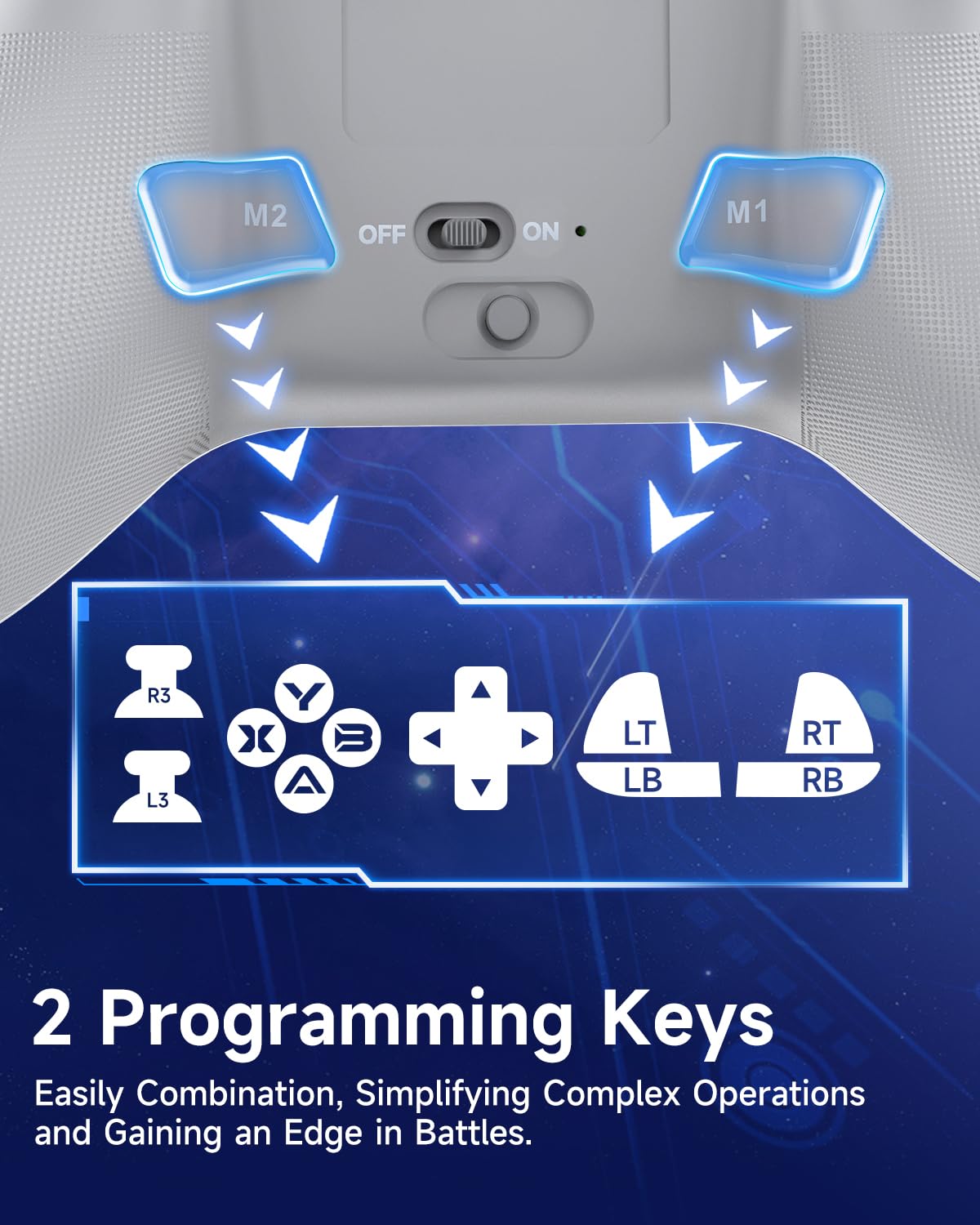 Switch PC Controller - Enhanced Wireless Bluetooth Controller with Hall Joysticks/Hall Triggers/RGB Lighting - No Stick Drift, No Dead Zone - Work for Windows PC, Android, Steam and Switch
