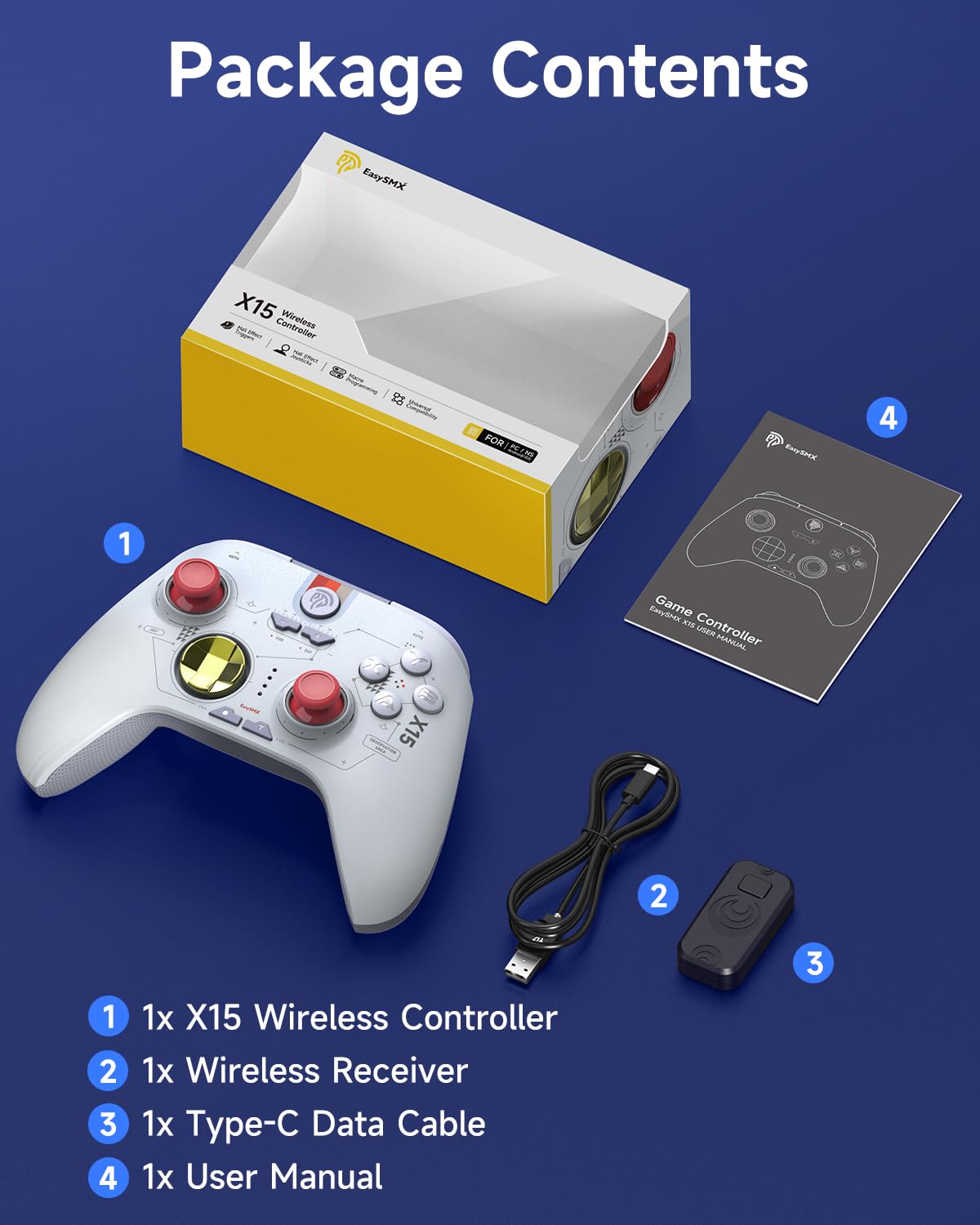 Switch PC Controller - Enhanced Wireless Bluetooth Controller with Hall Joysticks/Hall Triggers/RGB Lighting - No Stick Drift, No Dead Zone - Work for Windows PC, Android, Steam and Switch