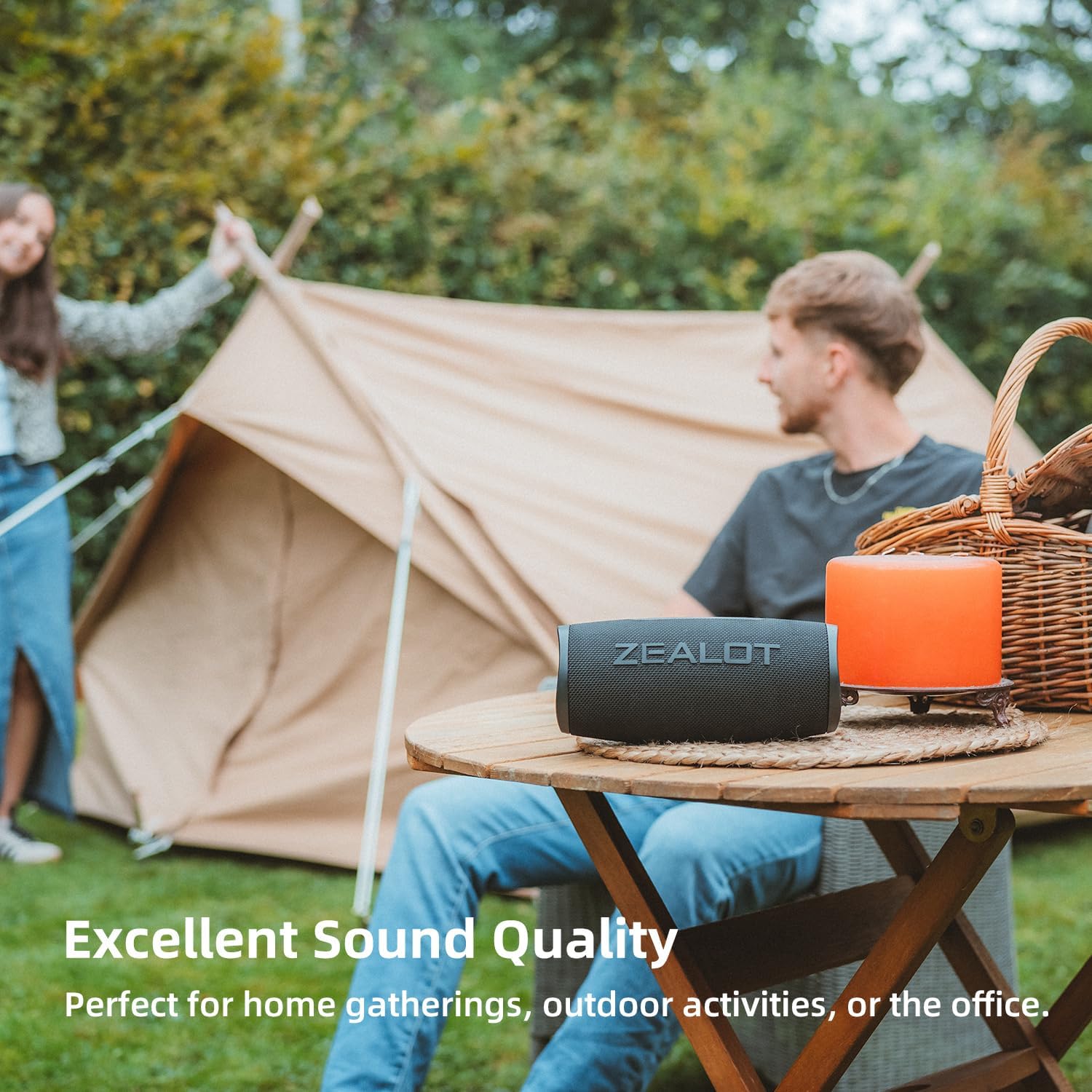 ZEALOT IPX7 Waterproof Bluetooth Speaker 50W: 20H Playtime, BassUp Tech, Wireless Stereo Sound for Poolside, Camping Movie Night, RV Trips - Perfect for Outdoor Enthusiasts, Birthday Gifts