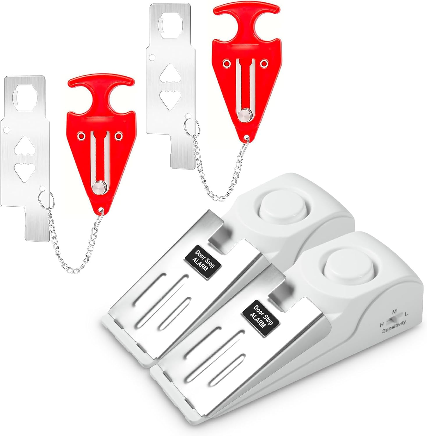 Portable Door Stop Alarm and Traveling Hotel Door Lock, No Installation Required, Provides Double Security for Home, Hotel and Traveling