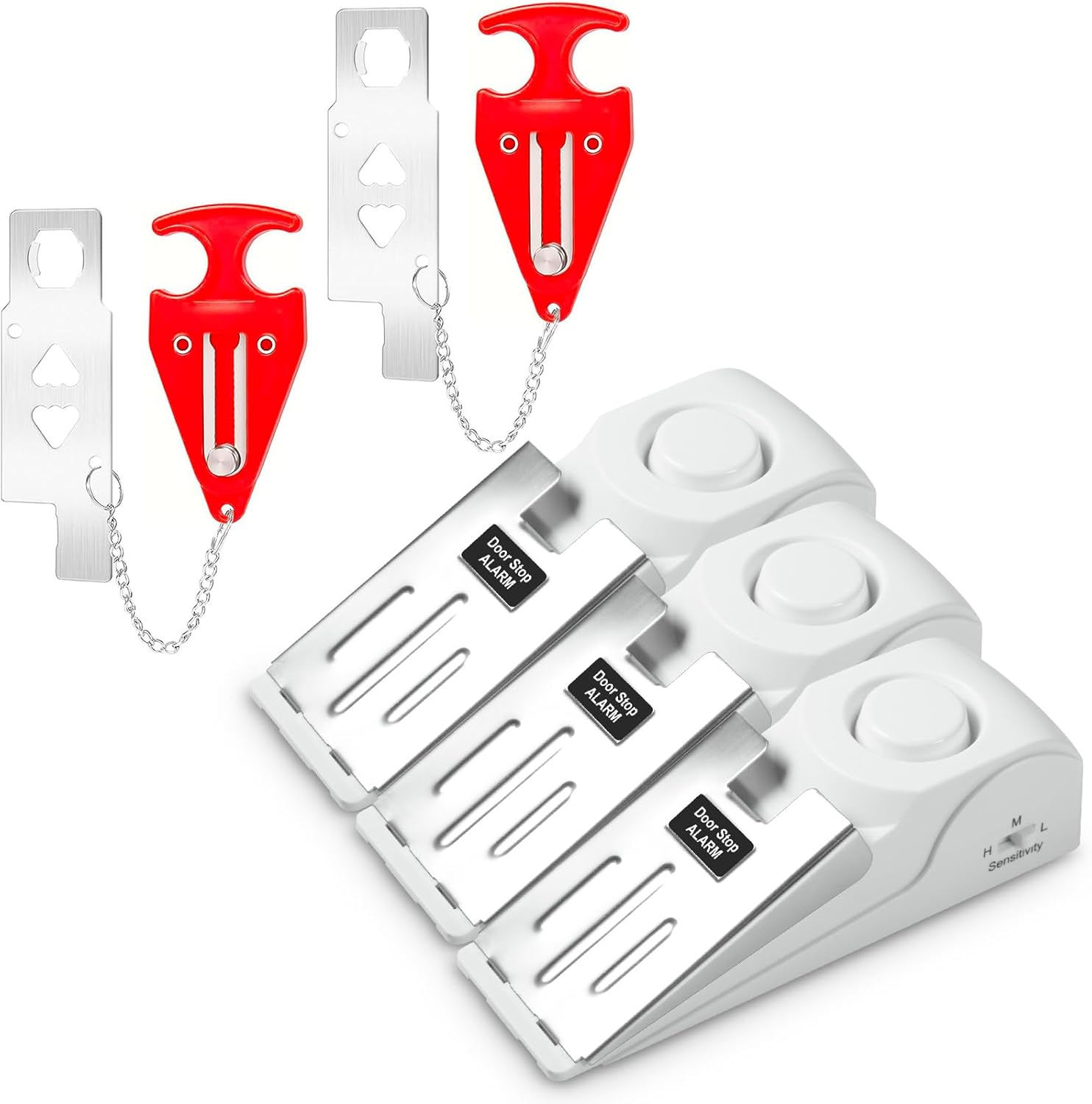 Portable Door Stop Alarm and Traveling Hotel Door Lock, No Installation Required, Provides Double Security for Home, Hotel and Traveling