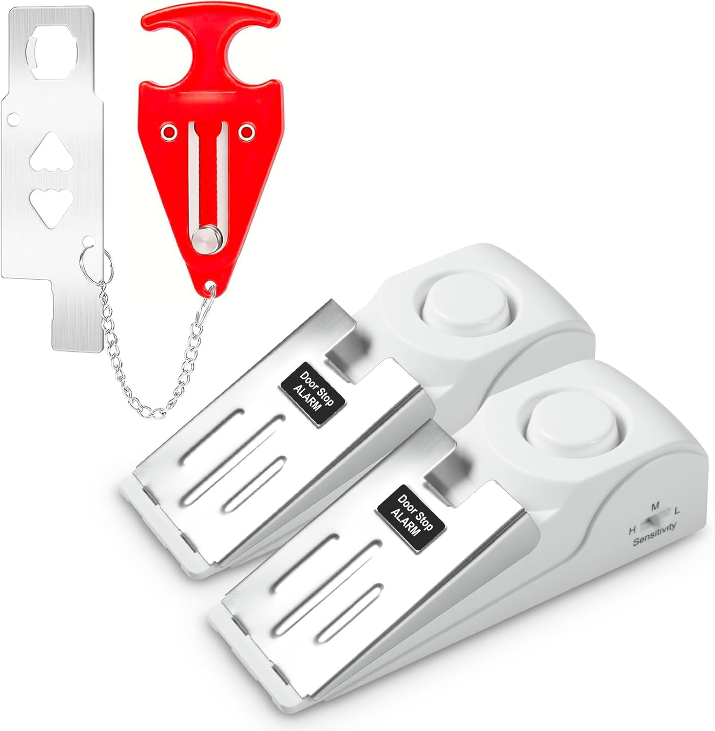 Portable Door Stop Alarm and Traveling Hotel Door Lock, No Installation Required, Provides Double Security for Home, Hotel and Traveling