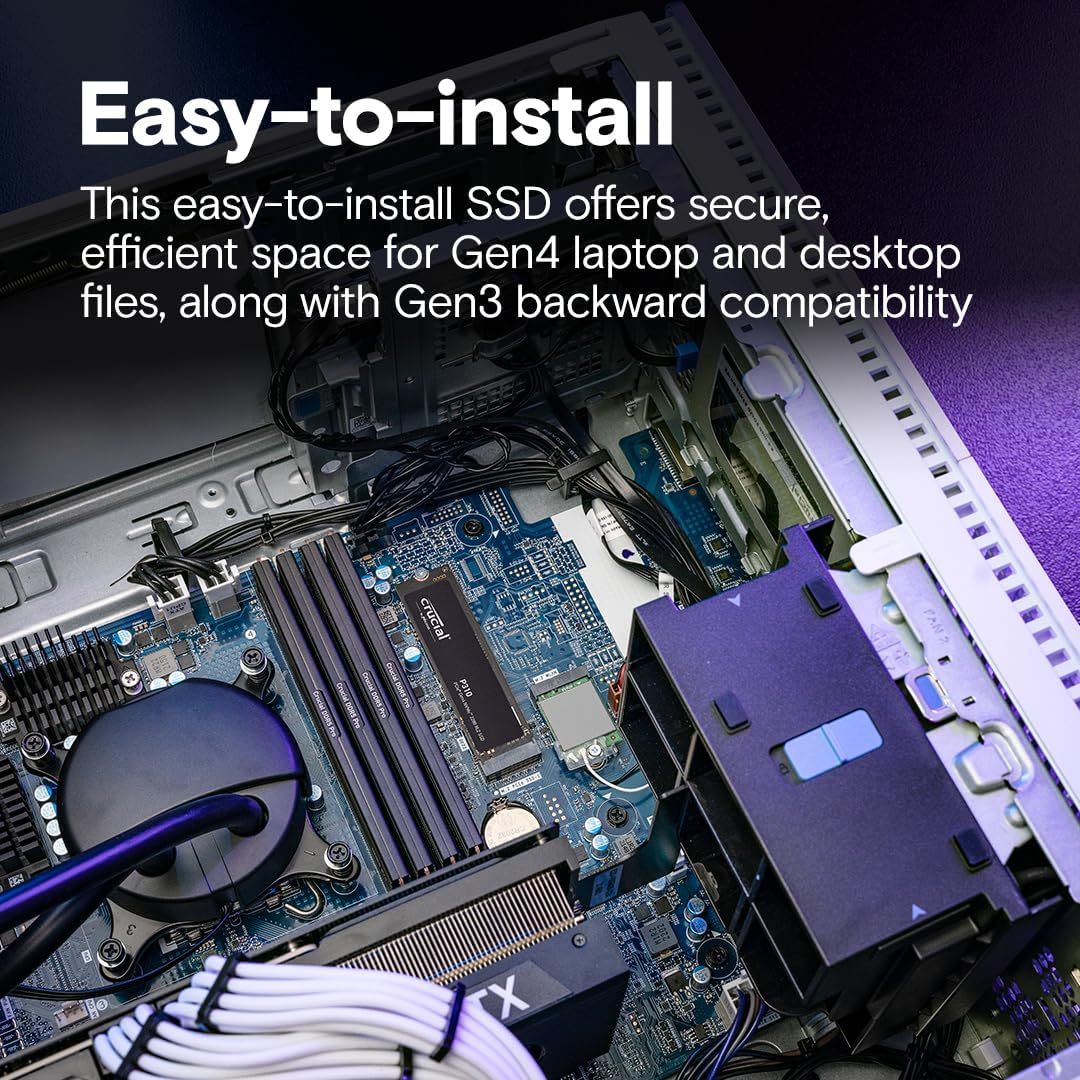 Crucial P310 1TB 2280 PCIe Gen4 3D NAND NVMe M.2 SSD – Up to 7,100 MB/s – Shift up to Gen4, with Acronis Offer, Internal Solid State Drive (PC) – CT1000P310SSD801