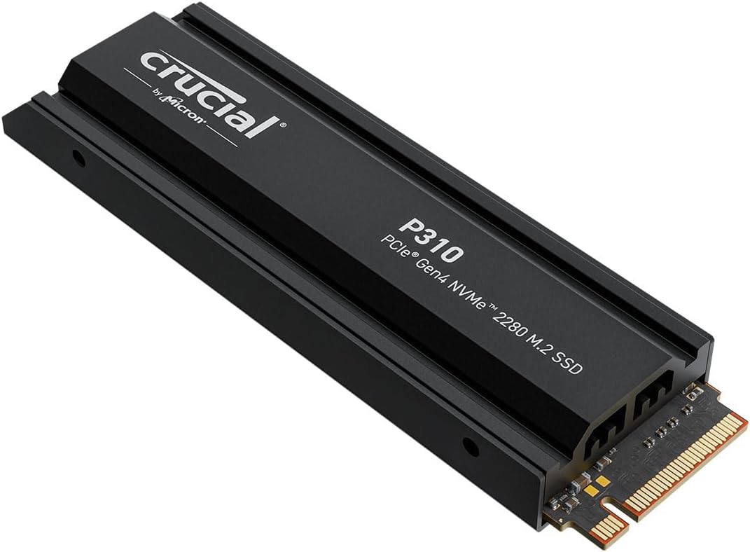 Crucial P310 1TB 2280 PCIe Gen4 3D NAND NVMe M.2 SSD – Up to 7,100 MB/s – Shift up to Gen4, with Acronis Offer, Internal Solid State Drive (PC) – CT1000P310SSD801