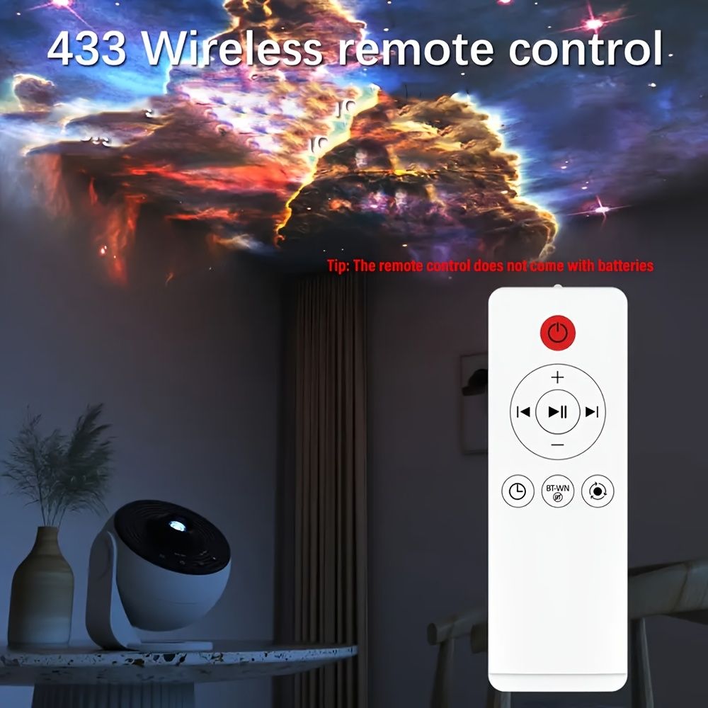 Pro Globe 2025 New Upgrade - Wireless LED Galaxy Projector with 15 White Noise Options, 13 High-Def Starlight Movies, Remote Control, Timer, USB Power, Indoor Use for Bedroom & Game Room, Bedroom Ambi
