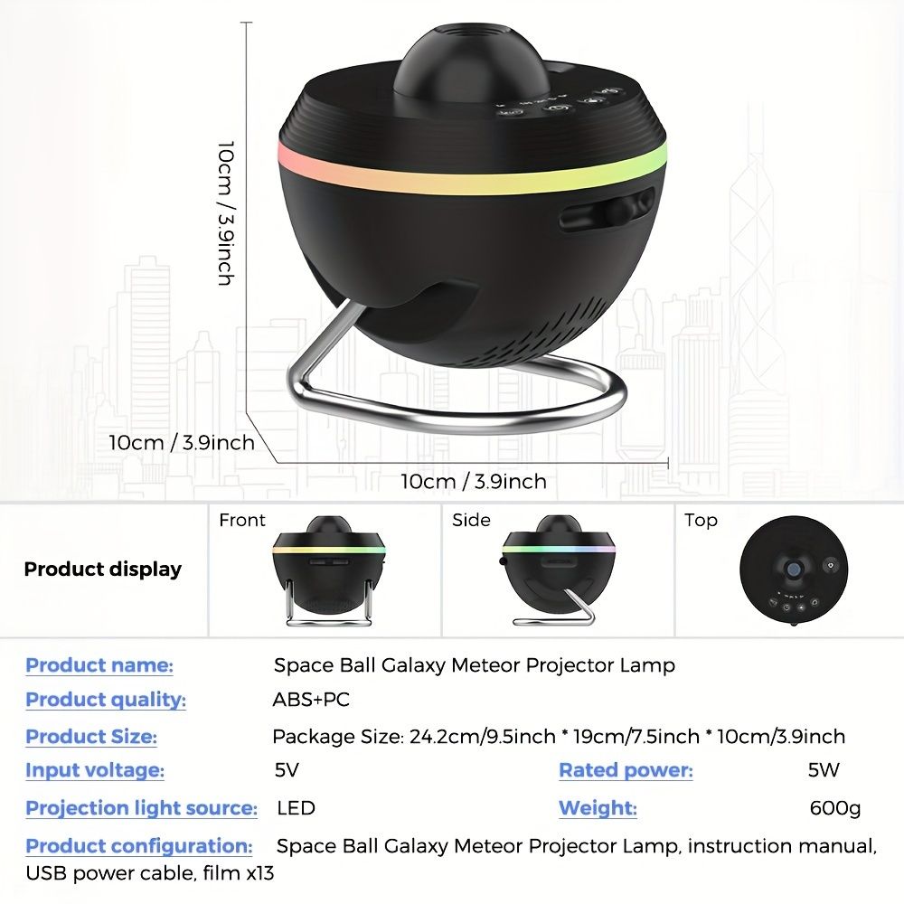 NEXILLUMI Galaxy Projector, 13-in-1 HD Planetarium Star Projector, Modern Polished Plastic Space Theme, Adjustable Lighting with Meteor & RGB Effects, USB Powered, with Timer, for Various Room Types