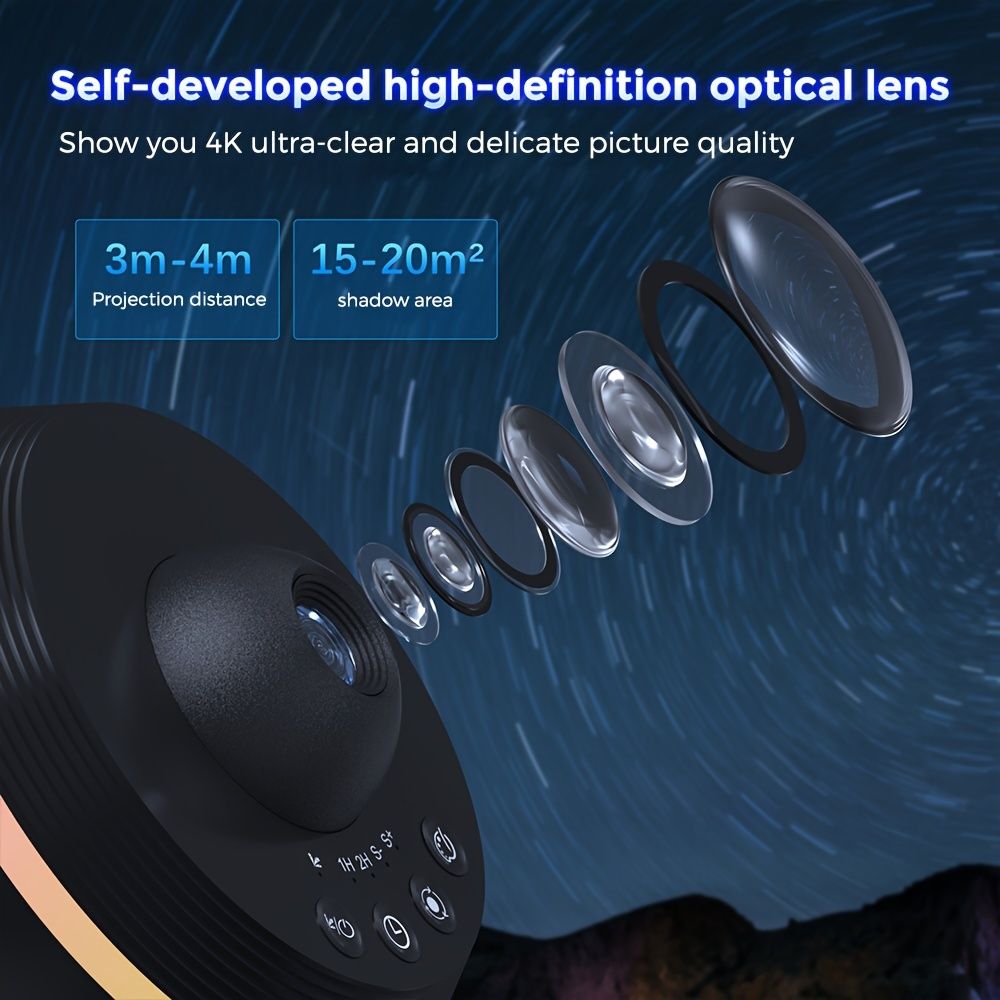 NEXILLUMI Galaxy Projector, 13-in-1 HD Planetarium Star Projector, Modern Polished Plastic Space Theme, Adjustable Lighting with Meteor & RGB Effects, USB Powered, with Timer, for Various Room Types
