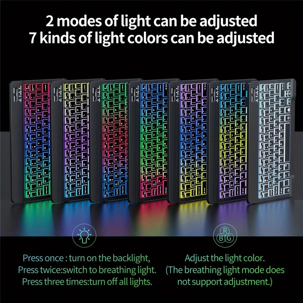 Ultra-Slim Backlit Wireless Keyboard and Mouse Set, Portable Optical Tracking, Rechargeable Lithium Polymer Battery, Type-C Charging, Compatible with Tablets, English Layout