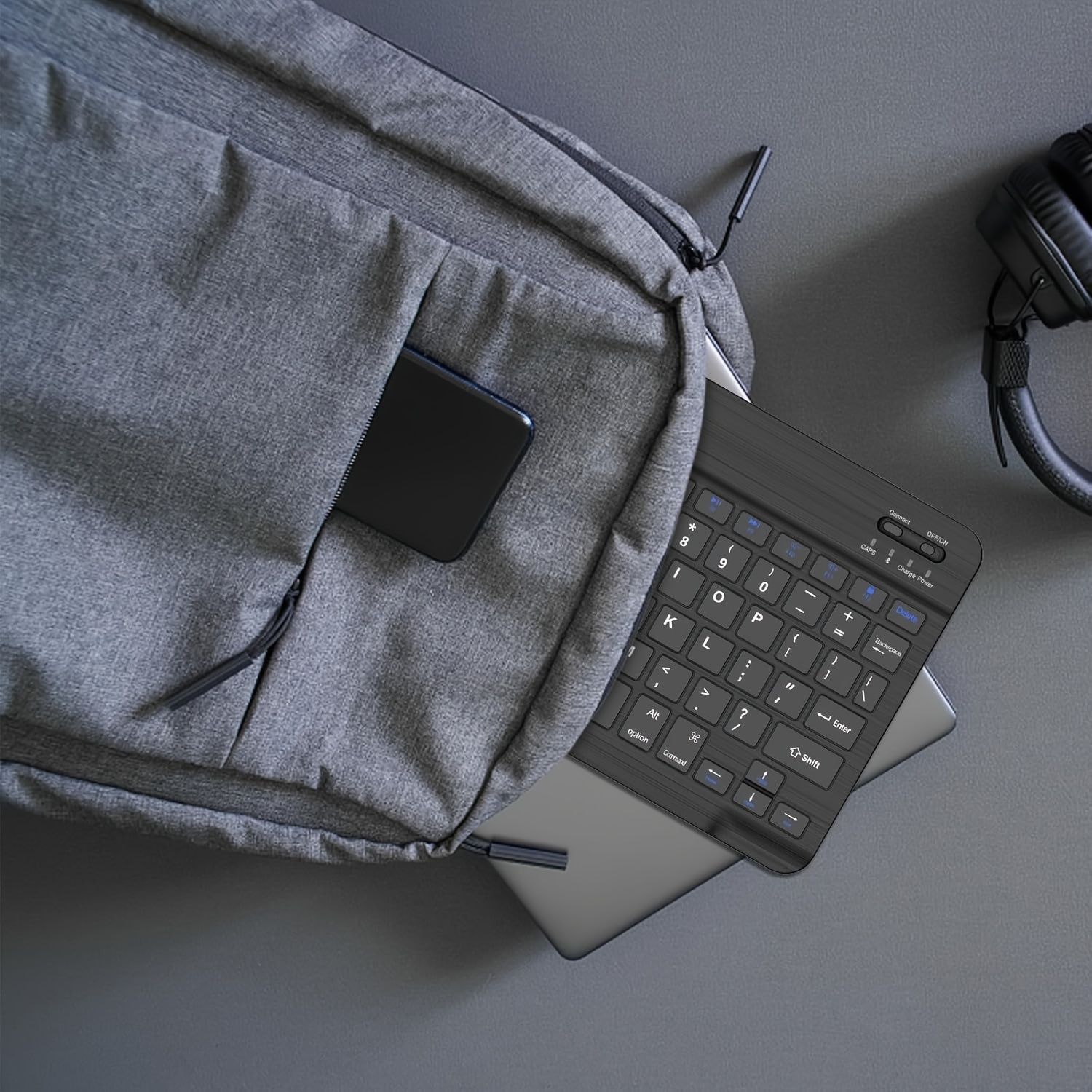 Ultra-Slim Rechargeable Wireless Keyboard Portable Compact Wireless Keyboard for Android Windows Tablet Smartphone Cell Phone iOS iPhone iPad