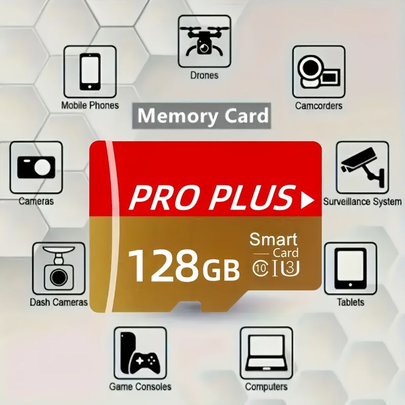 Micro TF PRO PLUS Card Set - U3 Class 10 High Speed Flash Memory Card, Real Capacity, Sizes 128GB - Secure File Storage Solution