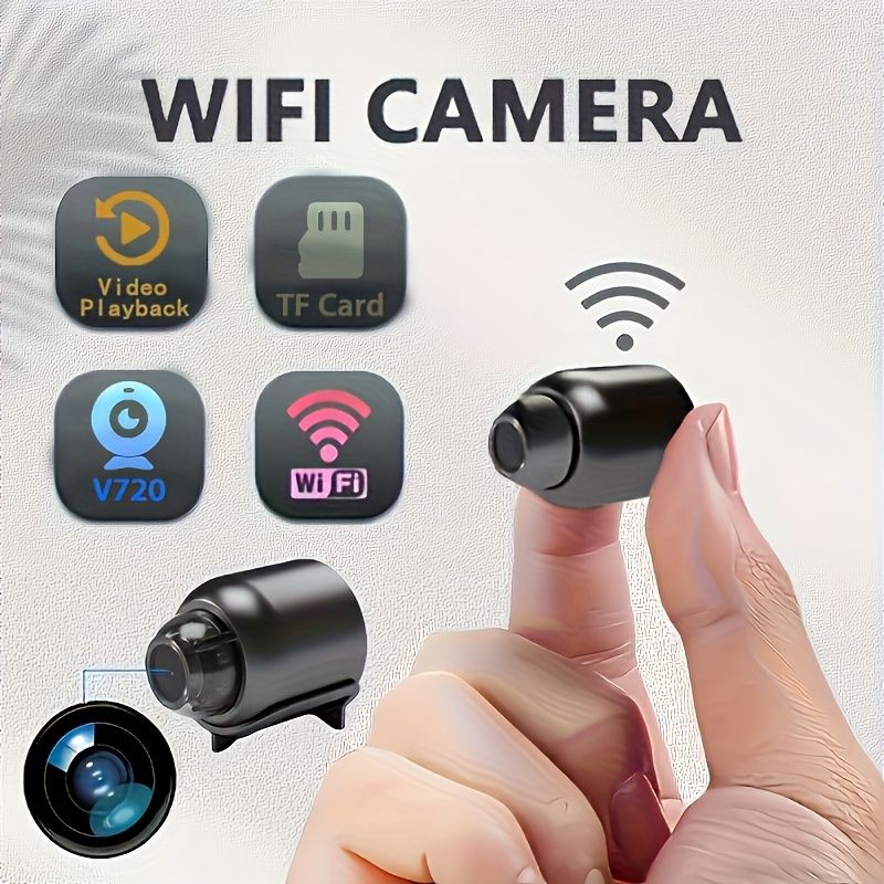 1 Mini Micro Camera, 480P Pixel, Wifi Connection, Hidden Camera with Stand, Can Be Controlled by Mobile Phone APP to Watch Surveillance, Suitable for Indoor Use in Living Room, Room, Office, Car