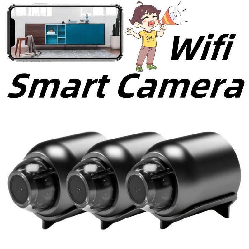 1 Mini Micro Camera, 480P Pixel, Wifi Connection, Hidden Camera with Stand, Can Be Controlled by Mobile Phone APP to Watch Surveillance, Suitable for Indoor Use in Living Room, Room, Office, Car