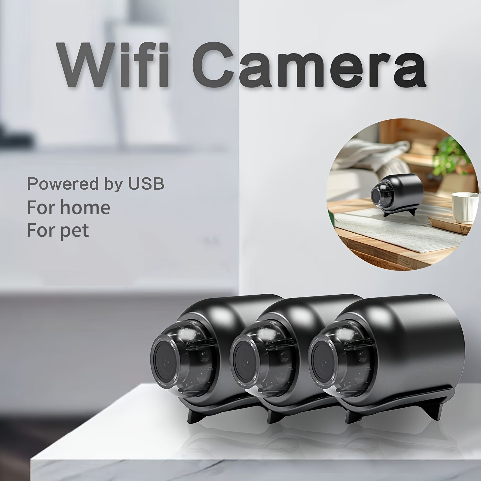 1 Mini Micro Camera, 480P Pixel, Wifi Connection, Hidden Camera with Stand, Can Be Controlled by Mobile Phone APP to Watch Surveillance, Suitable for Indoor Use in Living Room, Room, Office, Car